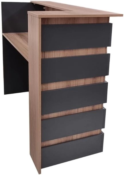 Flatpack DIY Duke Reception Desk Office Table – Sahara & Storm Grey - Image 4