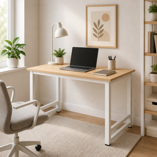 Sub Urban Decor Student Desk Workstation contrast Top Multipurpose Table – White - Image 4