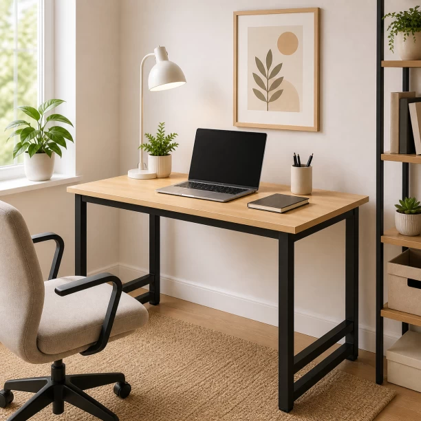 Sub Urban Decor Student Desk Workstation contrast Top Multipurpose Table – Black - Image 4