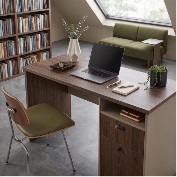 Decorum & Co. Study Desk with Storage Study Table – Brown - Image 3