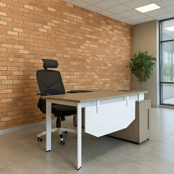 HOD Vero Office Desk Office Table – Light Brown, White
