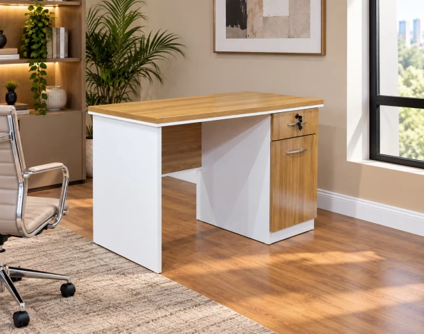 HOD Windy 1.4m Modern Office Table – White - Image 2