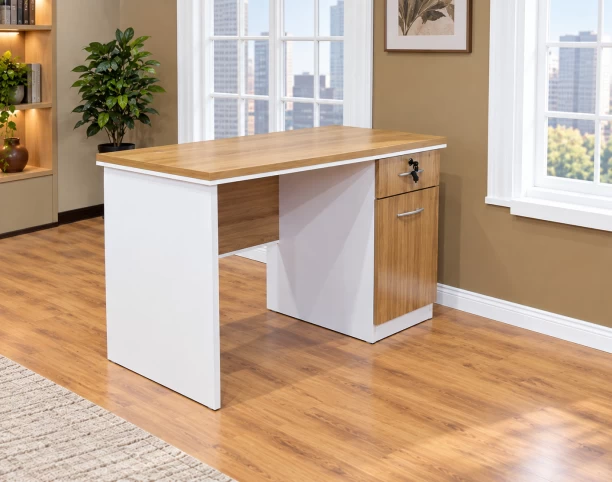 HOD Windy 1.4m Modern Office Table – White