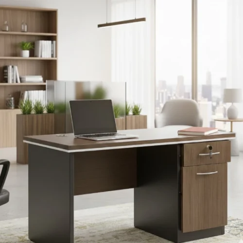 HOD Windy Modern 1.4m Desk Office Table – Brown