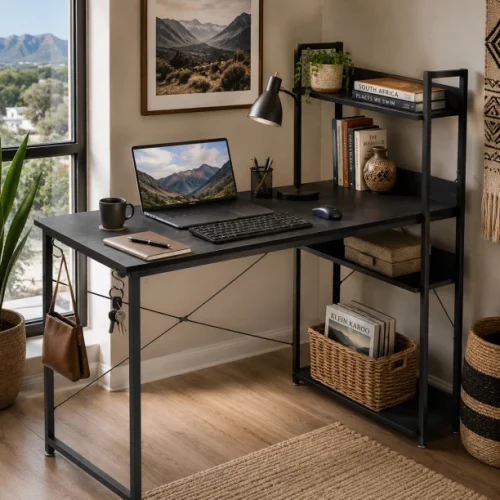 ZhongliFurniture Furniture 120 × 60cm computer desk 4-storey storage rack