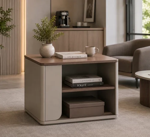 gof furniture YG6060T Chloe Side Table 600 x 600 x 450mm – Almond Grey Office Table