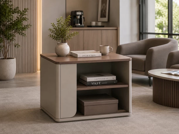 gof furniture YG6060T Chloe Side Table 600 x 600 x 450mm – Almond Grey Office Table