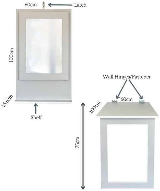 Spacesave Fold Up Wall Mounted Desk & Mirror 100x60cm Multipurpose Table – White - Image 4