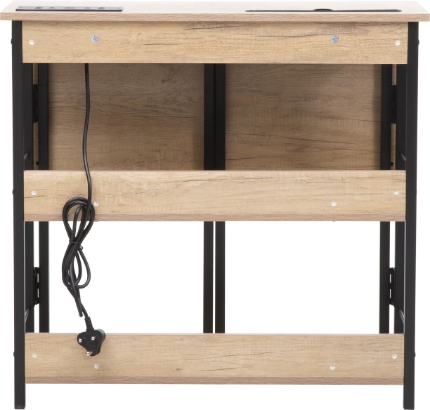 Everfurn Viron Folding Desk with 2-Prong Plugs and USB Multipurpose Table – Black - Image 2