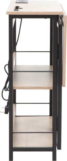 Everfurn Viron Folding Desk with 2-Prong Plugs and USB Multipurpose Table – Black - Image 3