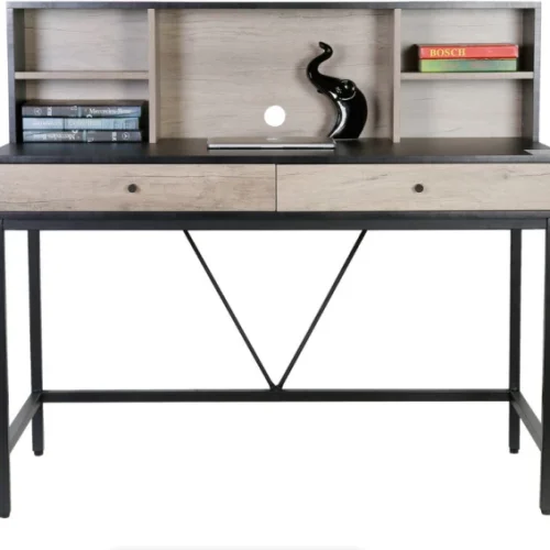 VIVIDITTO West Town Home Office Desk with Storage Office Table – BLACK