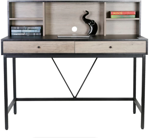 VIVIDITTO West Town Home Office Desk with Storage Office Table – BLACK