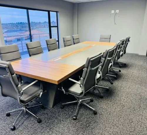 GOF Furniture TC-Q736-4.0 & 819A Aldrich Boardroom Table & 12 Lusia Office Chair Conference Table – Walnut, Chair Included