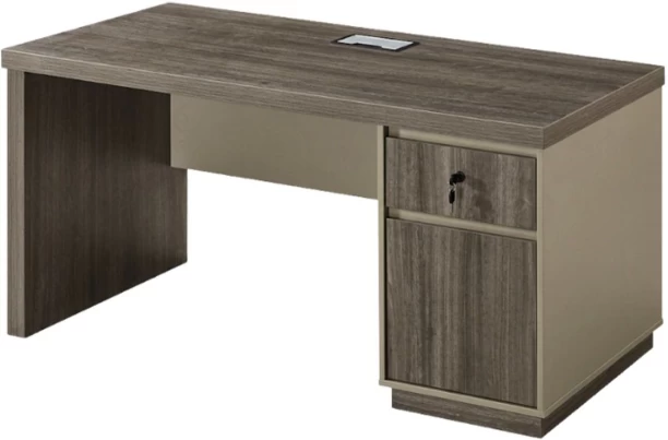 Kallisto Office Desk with Pedestal Office Table – Silkwood Brown