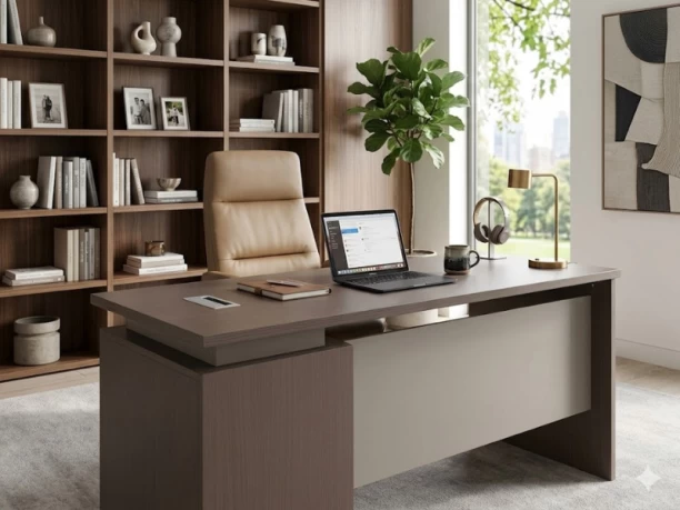 GOF Furniture YG-A126 Prime Computer Office Desk 1200 x 600 | Almond Grey Finish Study Table