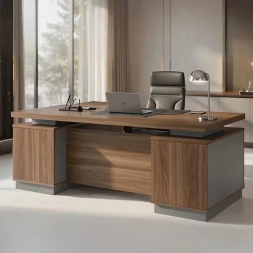 Executive Office Desk TC-20002 Office Table – Walnut & Grey