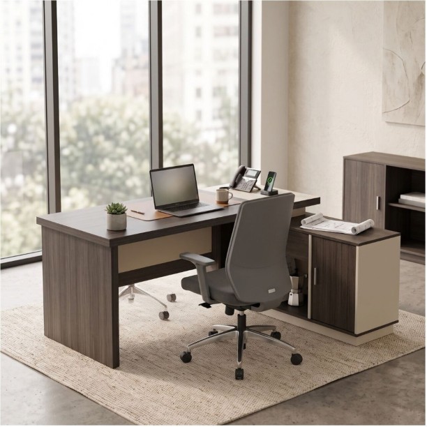 Decorum & Co Executive Office Desk Office Table – Brown - Image 2