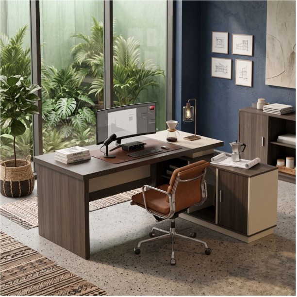 Decorum & Co Executive Office Desk Office Table – Brown - Image 4