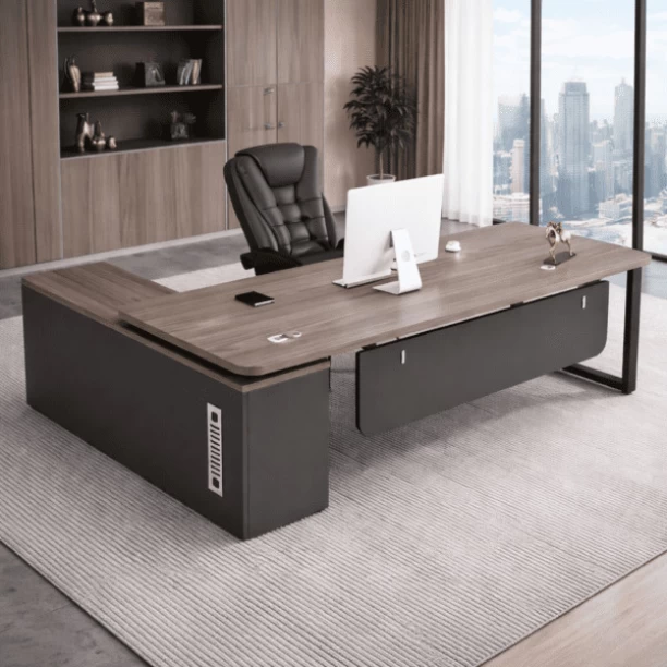 QandAHome 2m Executive Desk Office Table – BROWN