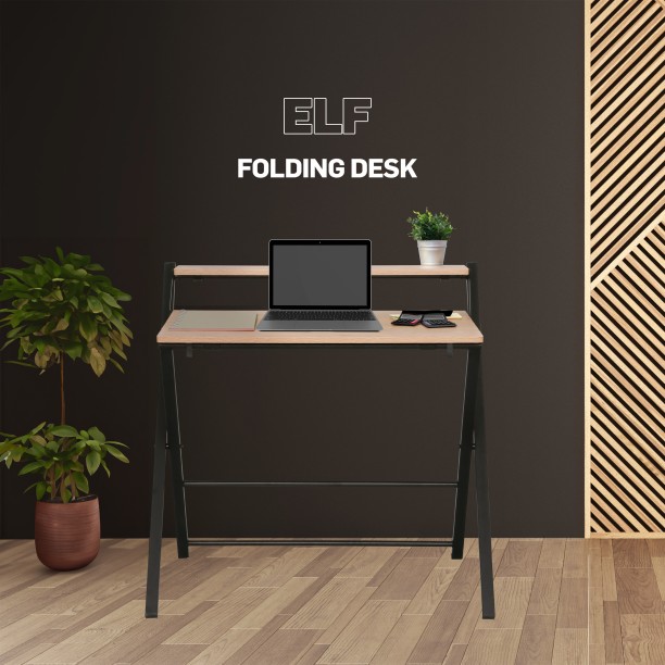 Everfurn Elf Folding Desk Office Table – Light Oak - Image 4