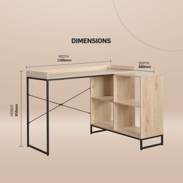 Everfurn Magma Office Desk Office Table – Brown - Image 4