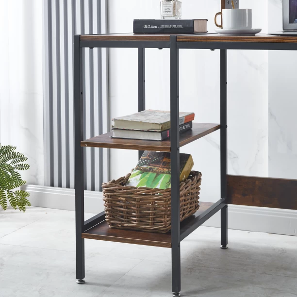 Artisign Computer Desk 47-inch with Storage Shelf - Vintage Ideal Gaming Desk for Bedrooms, Small Spaces, and Home Offices Modern Writing Desk Engineered Wood Computer Desk – Brown - Image 3