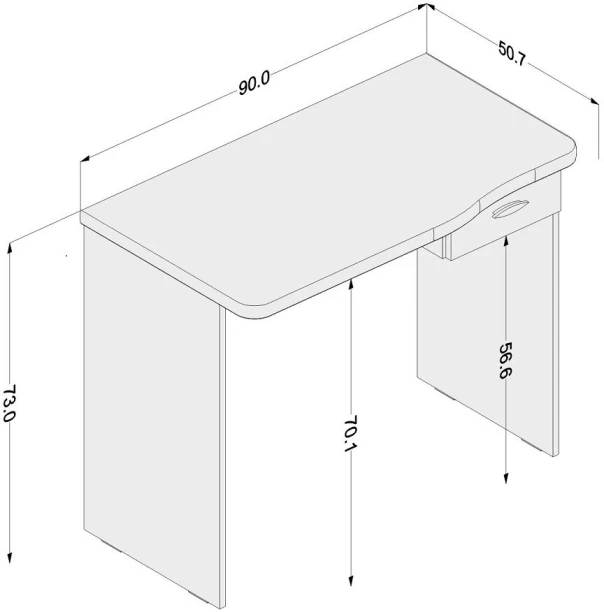 Click Furniture Diego White Office Table Multipurpose Table - Image 2