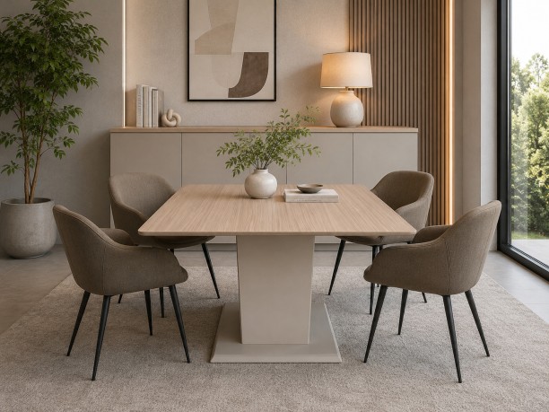 GOF Furniture YG080T Ava Square Meeting Table 900 x 900 x 750mm – Almond Grey Office Table - Image 2