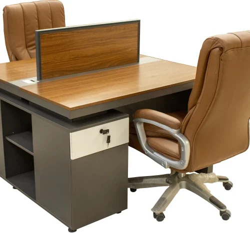 GOF FURNITURE ZT - 1286 & 518L - Zora Office Workstation and Elita Office Chair Office Table – Ebony, Chair Included