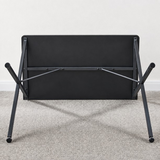 Artisan Furniture Warehouse 90 × 50 × 79cm black computer desk with raised back edge X-shaped cross metal stand office desk adjustable balance feet suitable for bedrooms and study rooms Multipurpose Table - Image 6