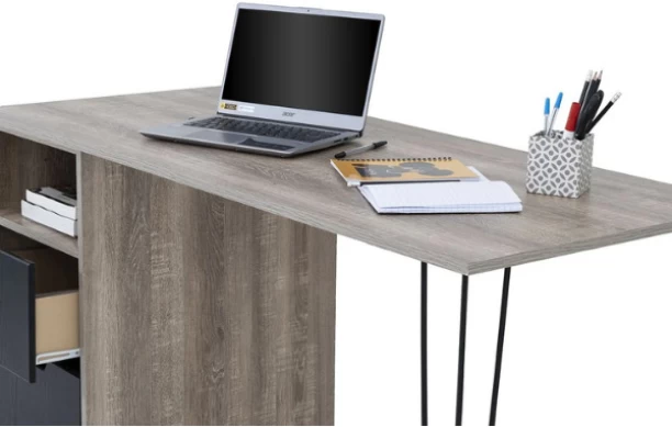 Khalil Mania Morocco Desk Study Table – Dark Wood, Black - Image 2