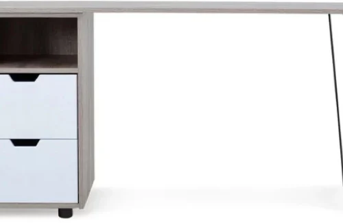 Khalil Mania Morocco Desk Study Table – Light Wood, White