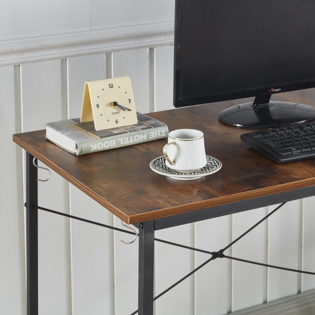 Artisan Furniture Warehouse Work Desk Computer Table Office Desk Workstation Multipurpose Table – Berlin Rustic - Image 5
