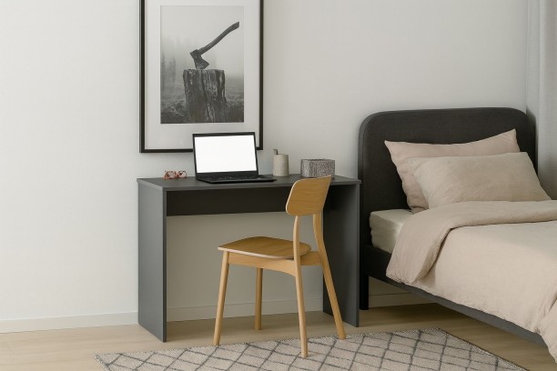 Decorum & Co Student Desk 900 Study Table – Charcoal Grey - Image 2