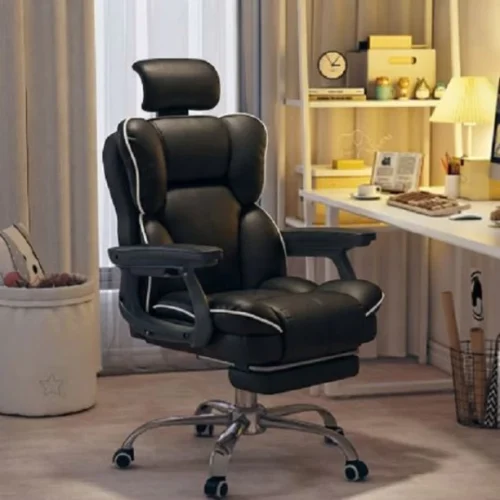 DEALS ONLINE Modern Adjustable Reclining Gaming Chair with Footrest for Home Use High Back Chair – Black