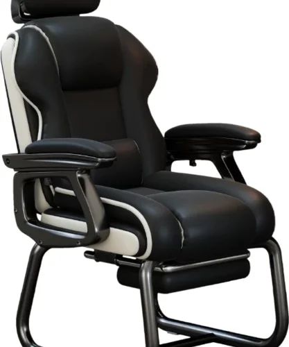 Generic FU9056 Ergonomic Home Office Reclining Chair With Foot & Armrest Office Executive Chair – Black