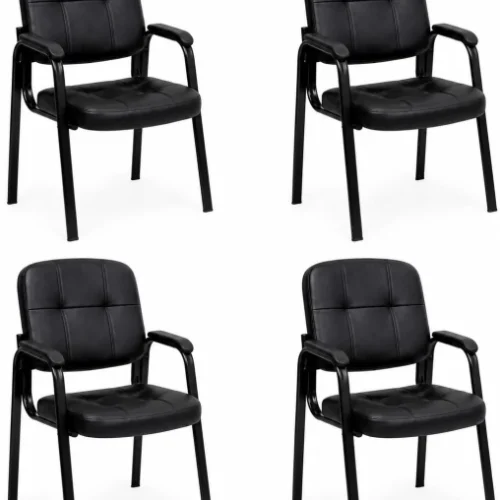 Faith Work Furnishings FWF-Mindy Office Visitor Chair Set of 4 Office Visitor Chair – Black