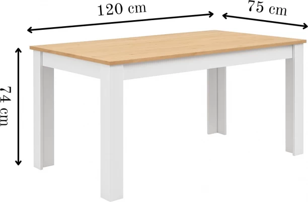 Decorum & Co Seren Two-Tone Dining Table 1200 Multipurpose Table – White, Brown - Image 4