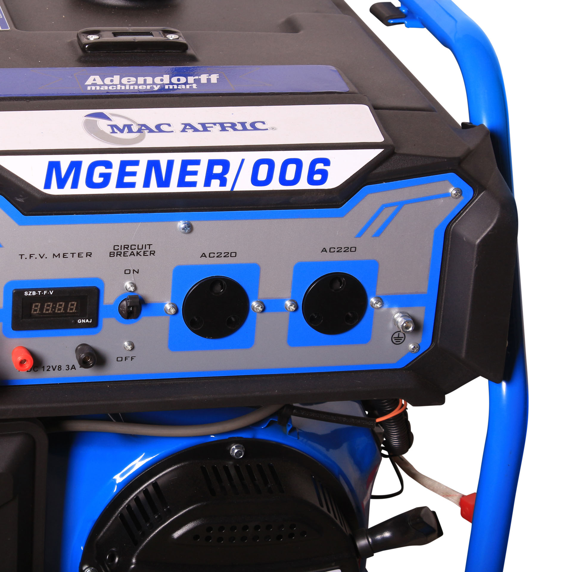 MAC AFRIC 7.5 kVA (6.2 KW) Standby Petrol Generator (with T.F.V meter) - Image 3