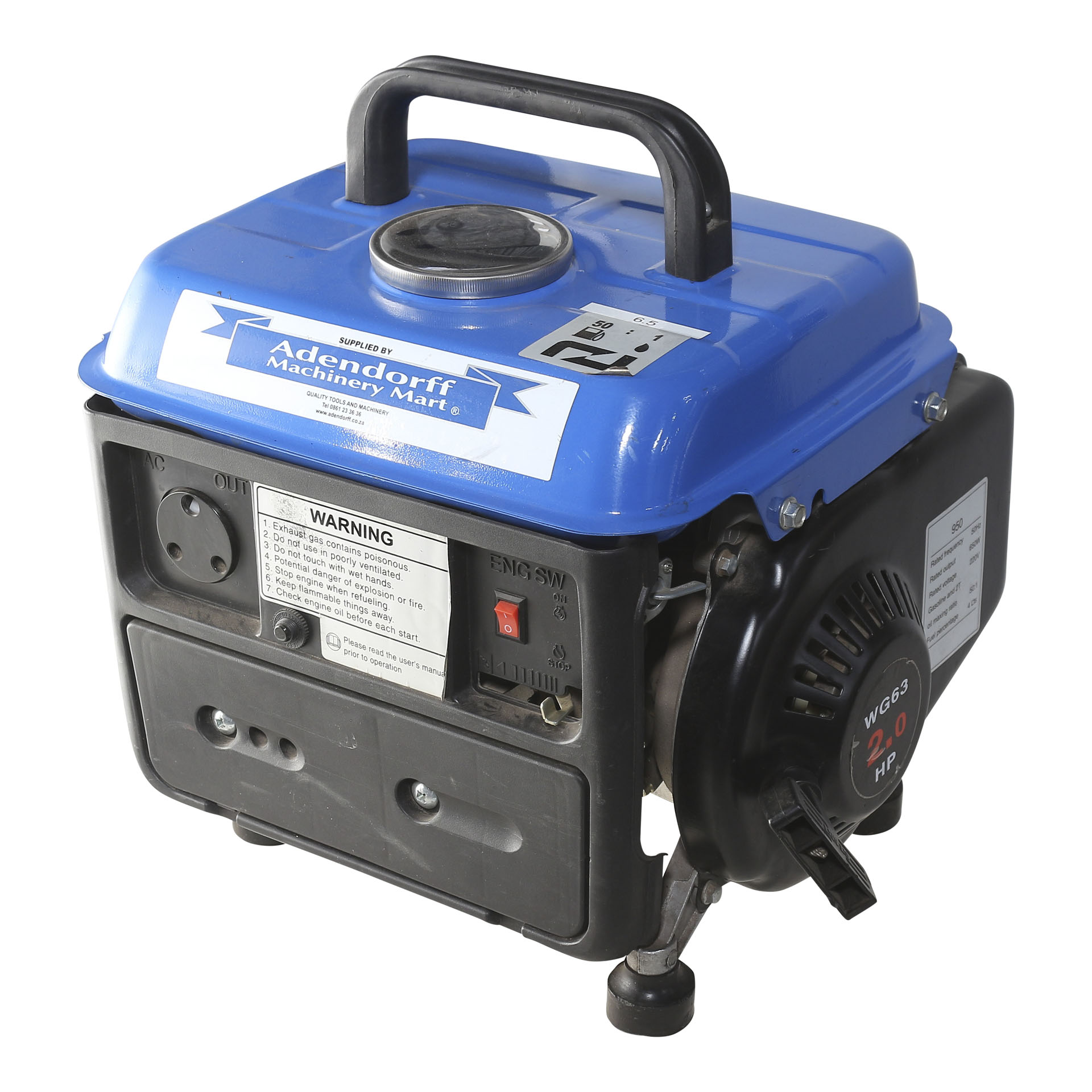 MAC AFRIC 0.8 kVA (650 W) Standby 2-Stroke Petrol Generator - Image 2