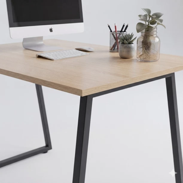 Computer Desk 150cm Wide, Versatile Home Office Study Table, Modern Workstation Desk for Bedroom, Dining & Workspace Office Table – Brown - Image 4