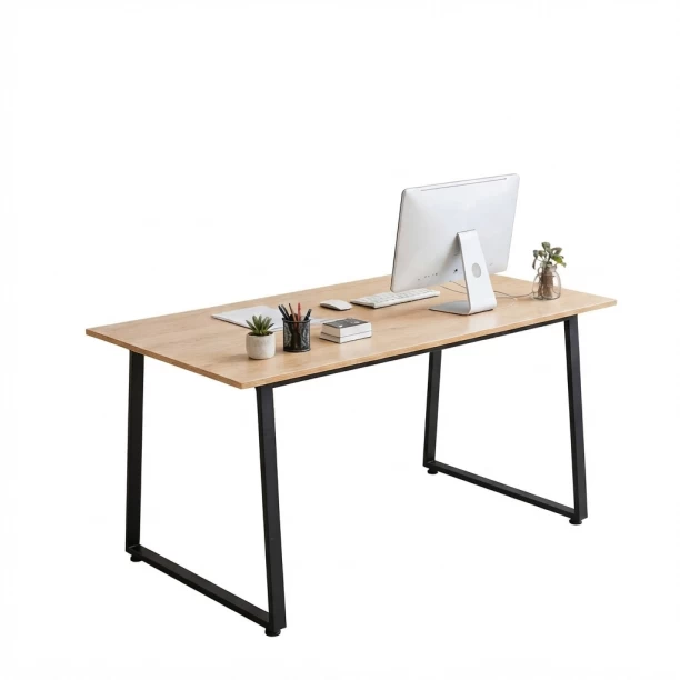 Computer Desk 150cm Wide, Versatile Home Office Study Table, Modern Workstation Desk for Bedroom, Dining & Workspace Office Table – Brown - Image 2