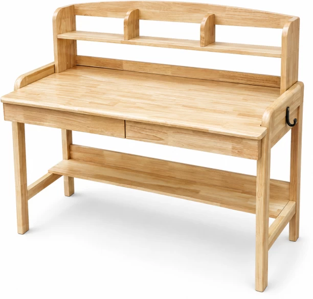 Aeror Study Desk with Storage Shelves and Drawers - 120 x 55 cm Study Table – yellow