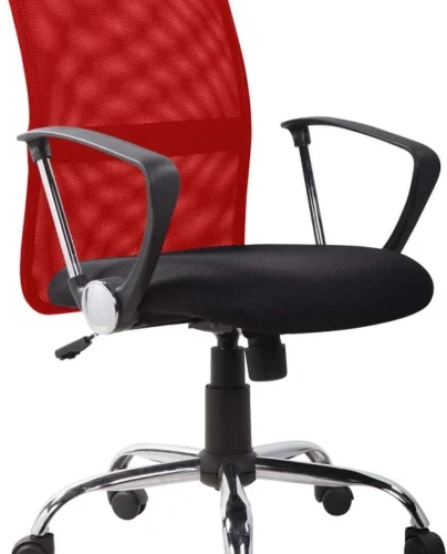 Essential Nordic Mid Back Chair – Black and Red