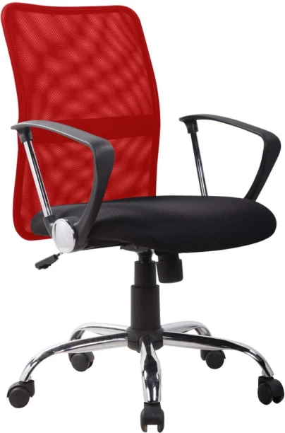 Essential Nordic Mid Back Chair – Black and Red