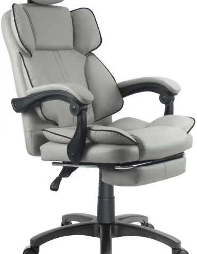 Everfurn Emperor High Back with PU Leather Office Adjustable Arm Chair – Grey