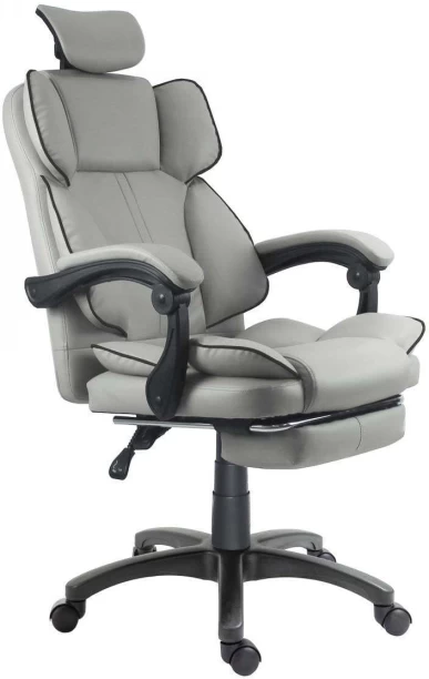 Everfurn Emperor High Back with PU Leather Office Adjustable Arm Chair – Grey
