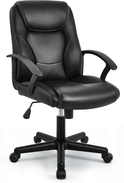 REX M Faux Leather Swivel Premium Office Conference Chair – Black