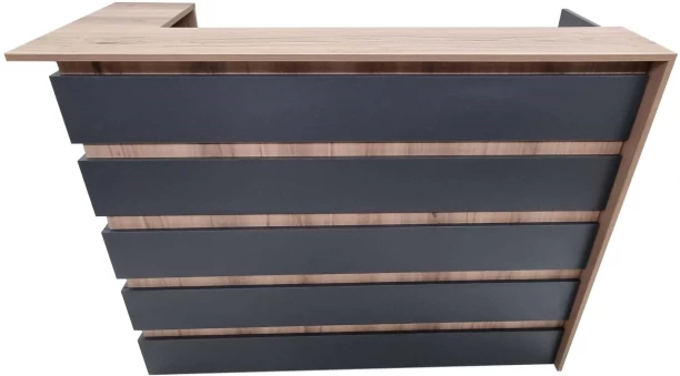 Flatpack DIY Duke Reception Desk Office Table – Sahara & Storm Grey