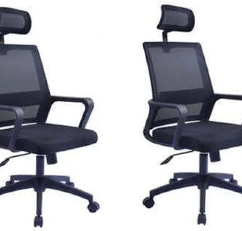 Rex M Office Executive Chairs with Headrest Pack of 2 u2013 Black Colour Office Adjustable Arm Chair